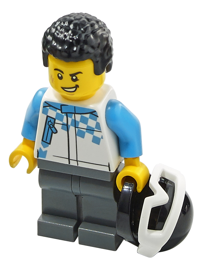 Lego Figur Rennfahrer 